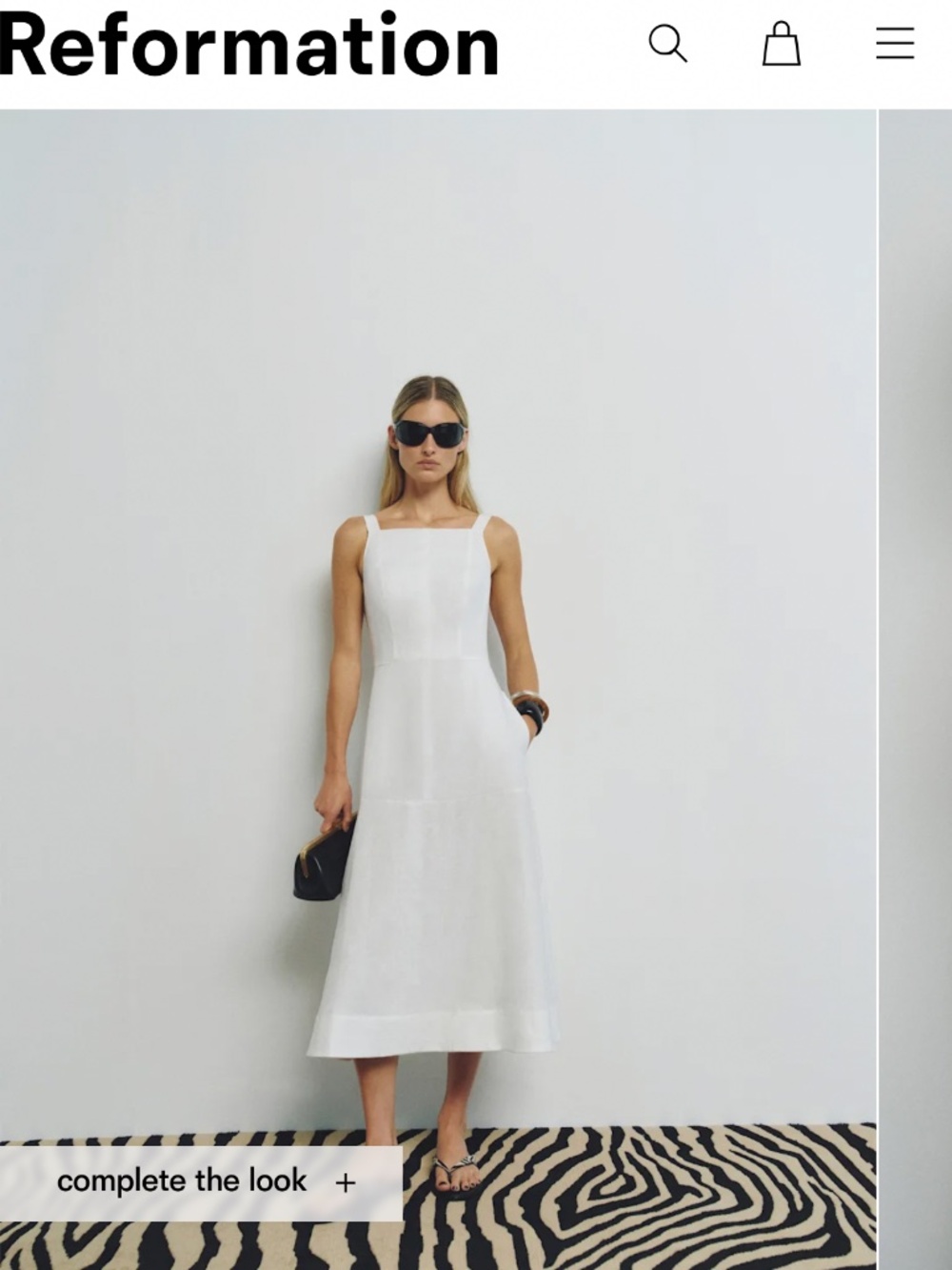 Reformation Venice Linen Dress Ivory - Size 2